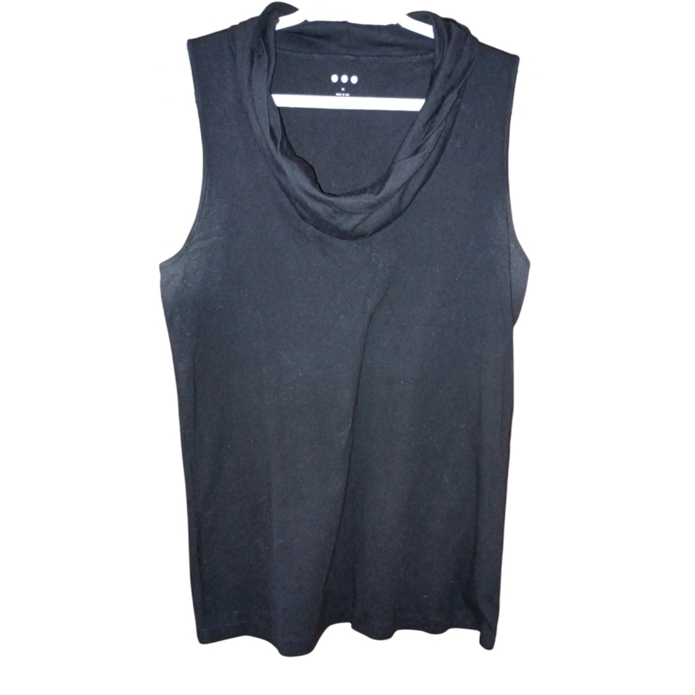Three Dot Black Sleeveless Mock Neck Top Size XL
